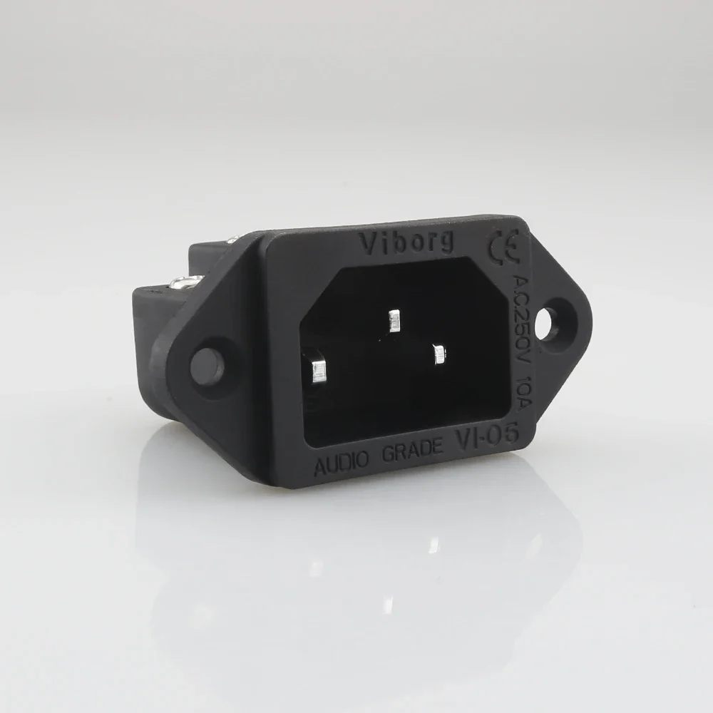 Entrada de enchufe IEC de alta gama sin soldadura chapada en rodio de cobre rojo puro Viborg VI06BR