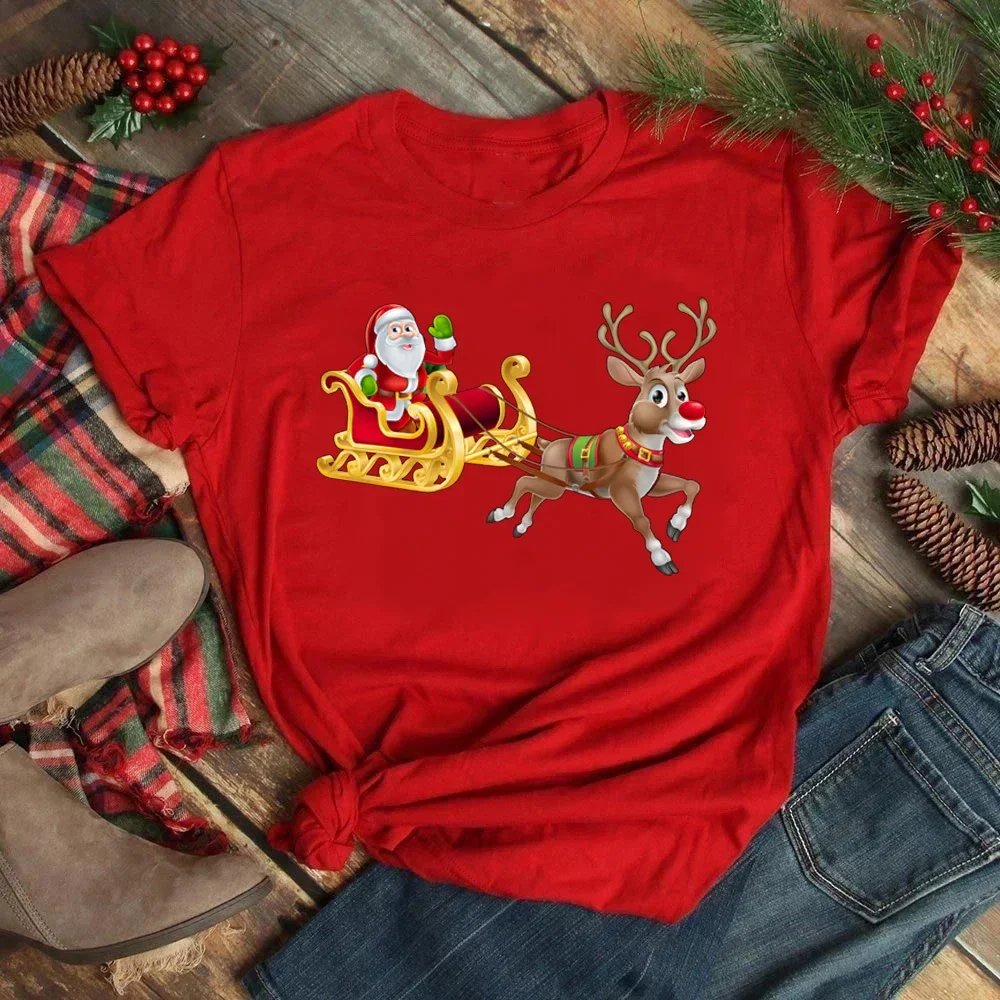 إِلْكَة عيد الميلاد تي شيرت حريمي ريترو 80s مخدر ملابس الشارع الشهير تي شيرت نسائي جامعة ملابس كورية عصرية جمالية قوطية