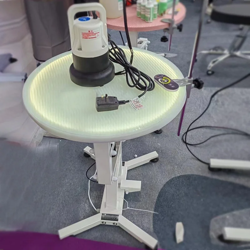 

LED Lighting Electric Lift Pet Grooming Table Glowing Table Pneumatic Dog Grooming Table