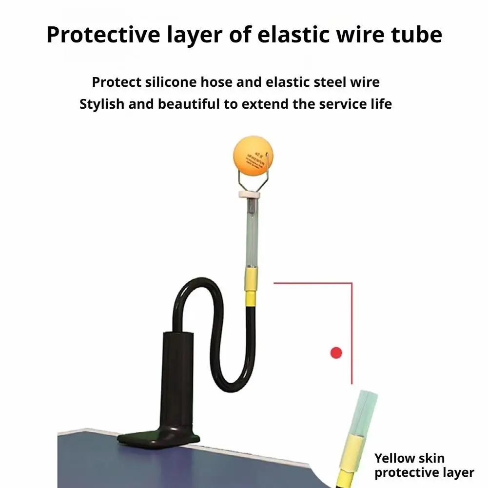 Table Tennis Trainer with Automatic Ball Return Spring Design Copper Sleeve Protection Adjustable U Shape Base Clamp for Train