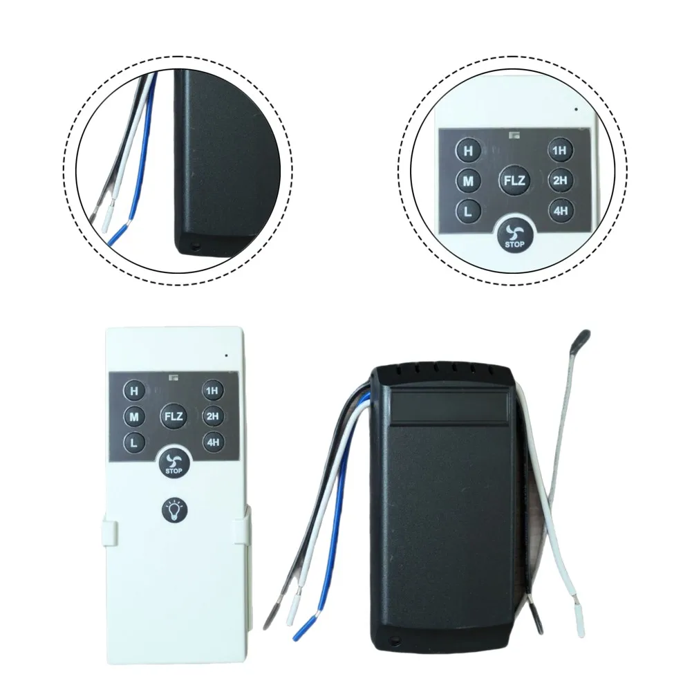 AC Wireless Fan Light Controller Remote Switch with Three-Speed Fan Control and Timer Function for Ceiling Fans