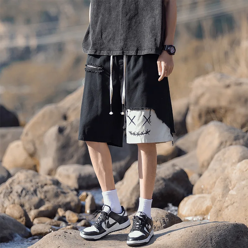 Men's Cool Design Sense Summer Breathable Shorts with Elastic Compression and Quick Drying Multifunctional Sports Shorts