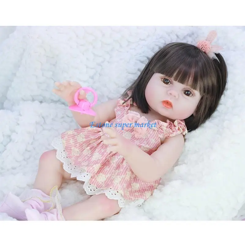 

090b Baby Girl For Doll 53 см/ 21 дюйм для лечения для кукол Реалистичное мягкое тело ручной работы для W/ открытые глаз.