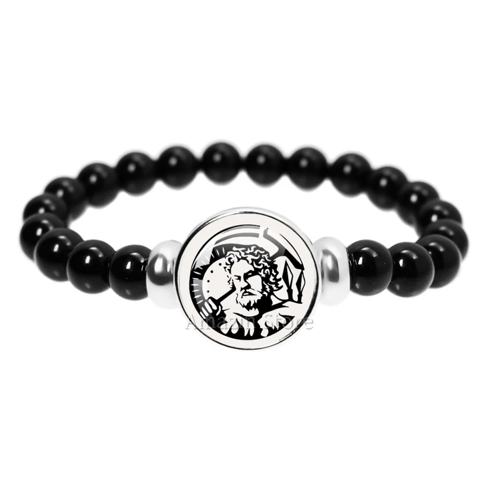 LIKGREAT GREEK MYTHOLOGY 18mm Colorful Round Bracelet Jewelry Vintage13 Style Gifts For Men Women Gift JD036