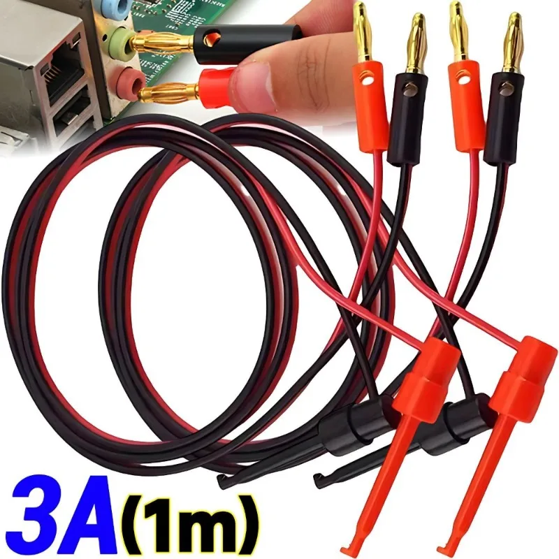 

Quick Connect Test Leads 4mm Banana Plug To Test Hook Grabber Cable for Hands-Free Multimeter Testing Flexible PVC Copper Wire