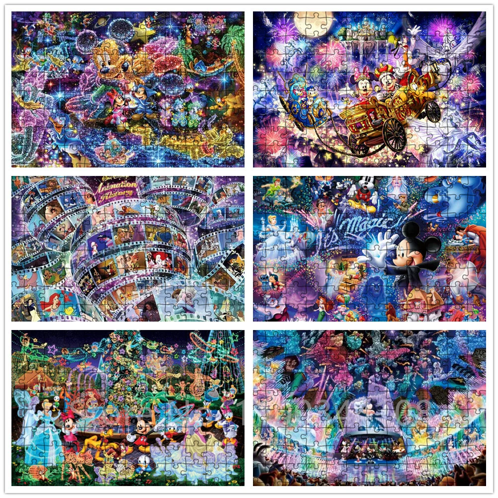 1000 Pieces Puzzle Disney Mickey Mouse Donald Duck Jigsaw Puzzle for Kids Educational Stress Relief Toys Collection Hobbies