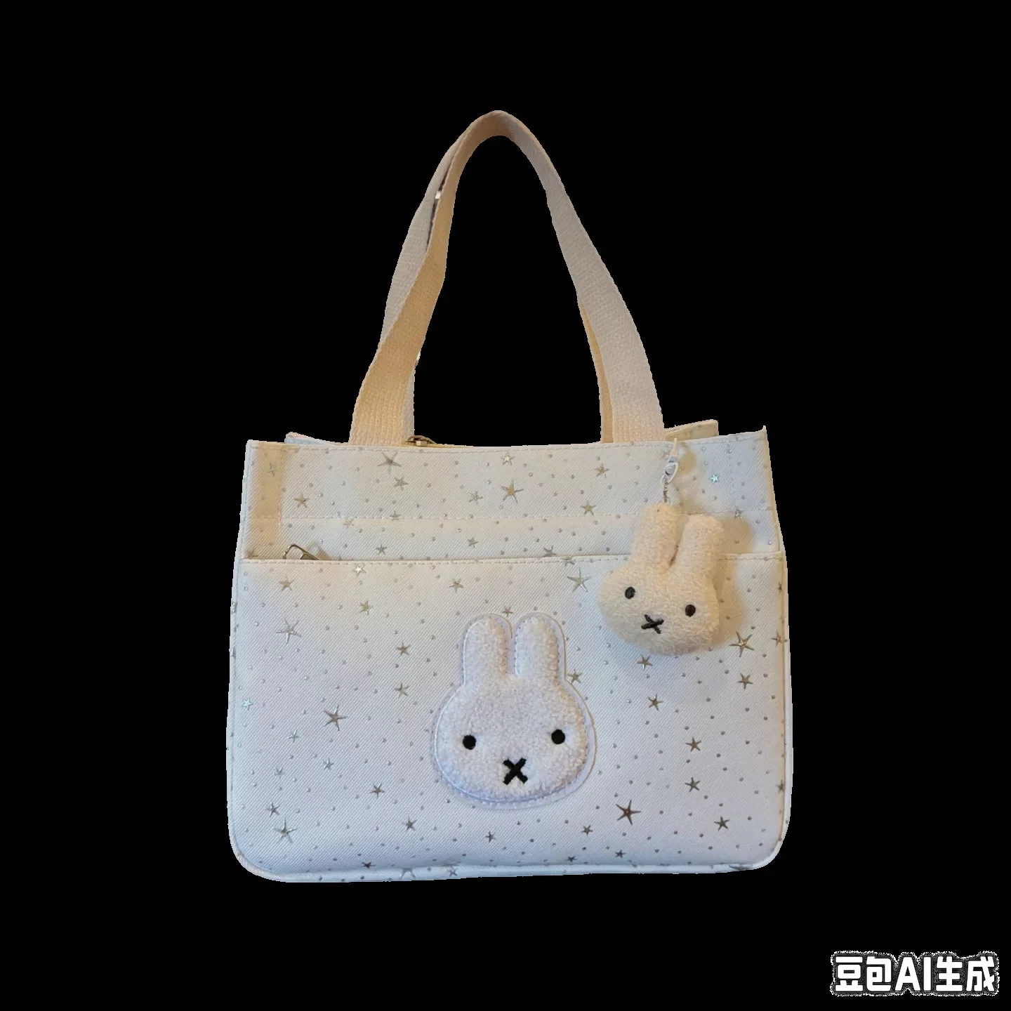 Japanese Style Star Miffy Rabbit Tote Bag Pink Cute Sweet Girls Handbag Ins Student Mommy Commute Lunch Bento Bag Portable view 5