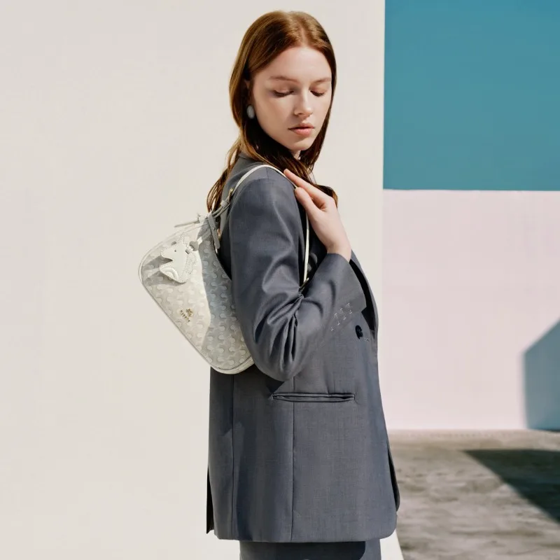 

NUCELLE women's 2026 new high-end spray shoulder armpit bag commuter messenger crescent moon bag