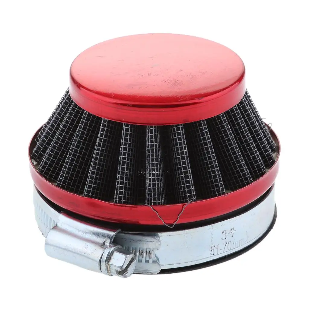 Motorcycle Air Intake Filter Cleaner Red for 2-strokes 49cc-80cc Motorized