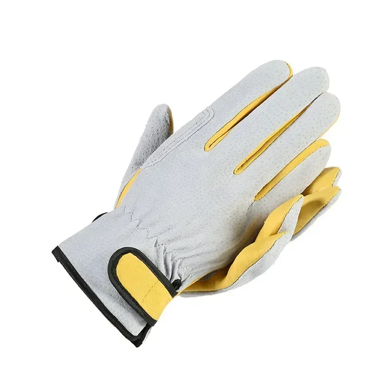 Guantes de cuero para mascotas, protección de seguridad para trabajo, soldadura, jardín, deportes, conductor de motocicleta, resistentes al