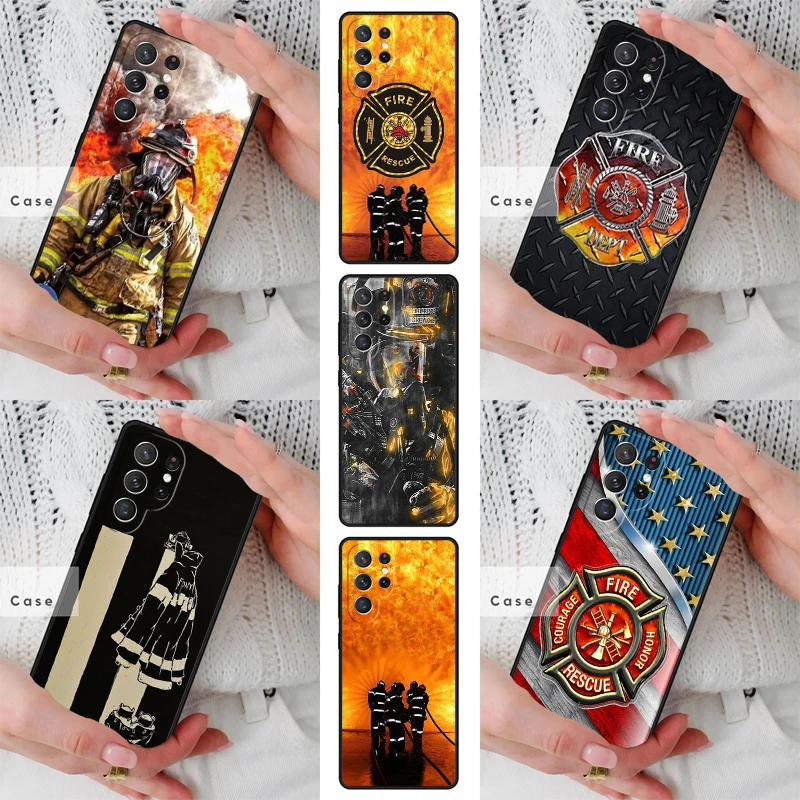 Firefighter Fire Fireman PRINT TPU Phone Case for Samsung Galaxy S26 S25 S24 S23 S22 S21 S20 Note10 Plus FE Ultra Cover