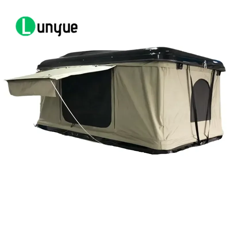 Aluminum Roof Top Tent Folding Design Four Seasons Double Layer Waterproof Cold Proof Outdoor Camping Car SUV Truck