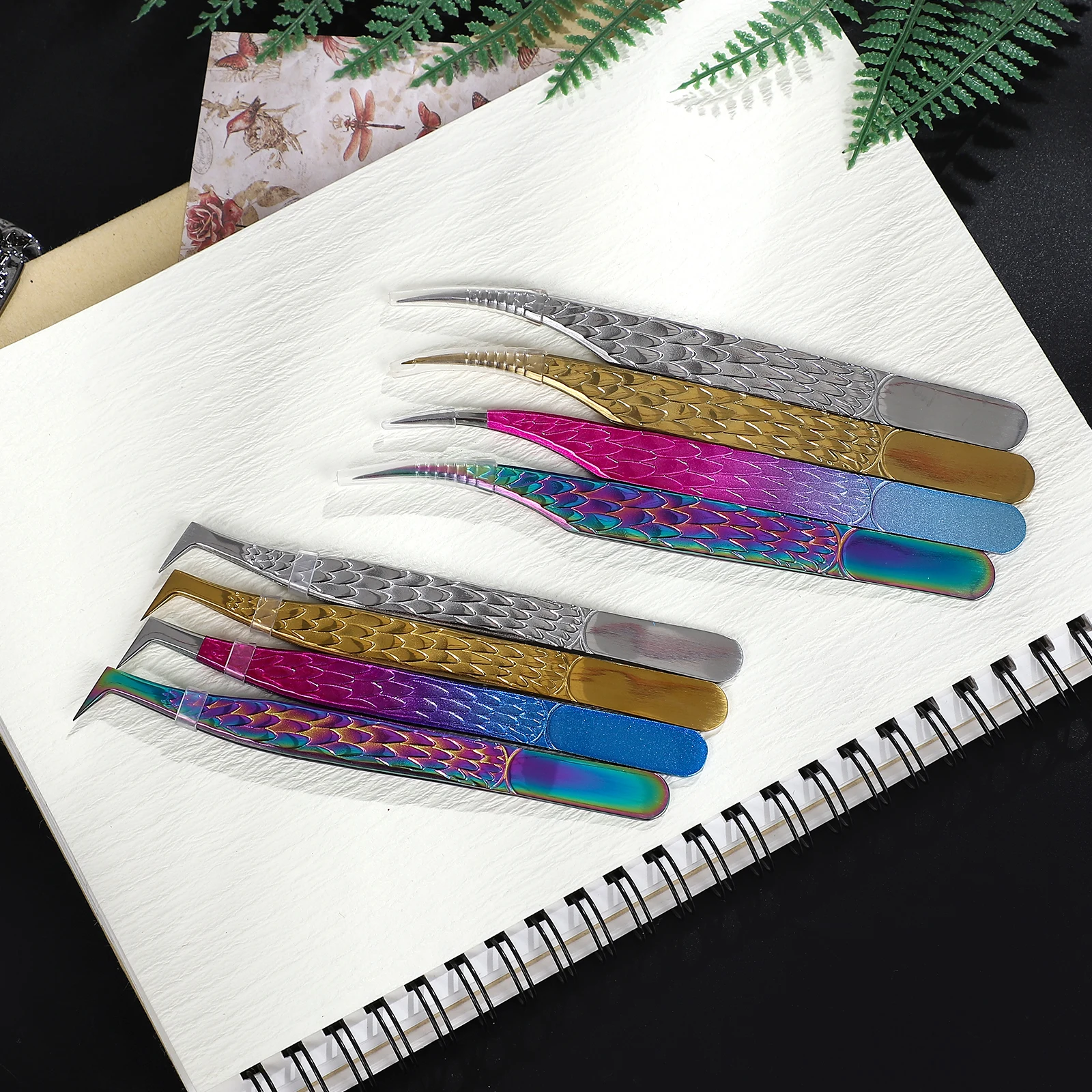 JIANWU Stainless Steel High Density Grafting Tweezers Journal Collage Tool Creative DIY Student Supplies Stationery