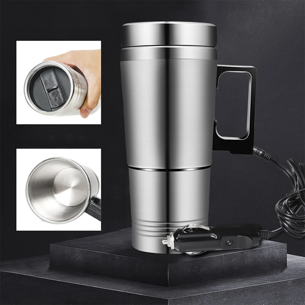 1Pc Car Heating Electric Car Kettle Travel Coffee Mug Car Water Keep Warmer Kettle Boiling 24V Car Cigarette Lighter Heating Cup