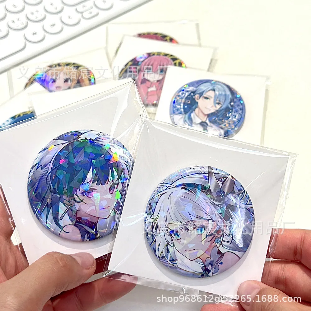 10Set White Back Card + Opp Storage Bag for Japanese Anime Character Round Badge Manga Core Hobby Goods Badge Packing DIY Pocket