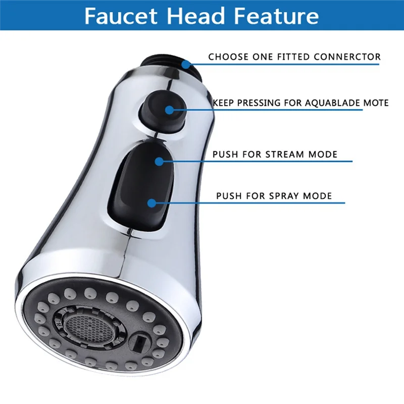 

Y50A-детали головки кухонного смесителя, 3 режима (распылитель лезвия), выдвижная насадка-распылитель для смесителя для кухонной мойки с 9 адаптерами