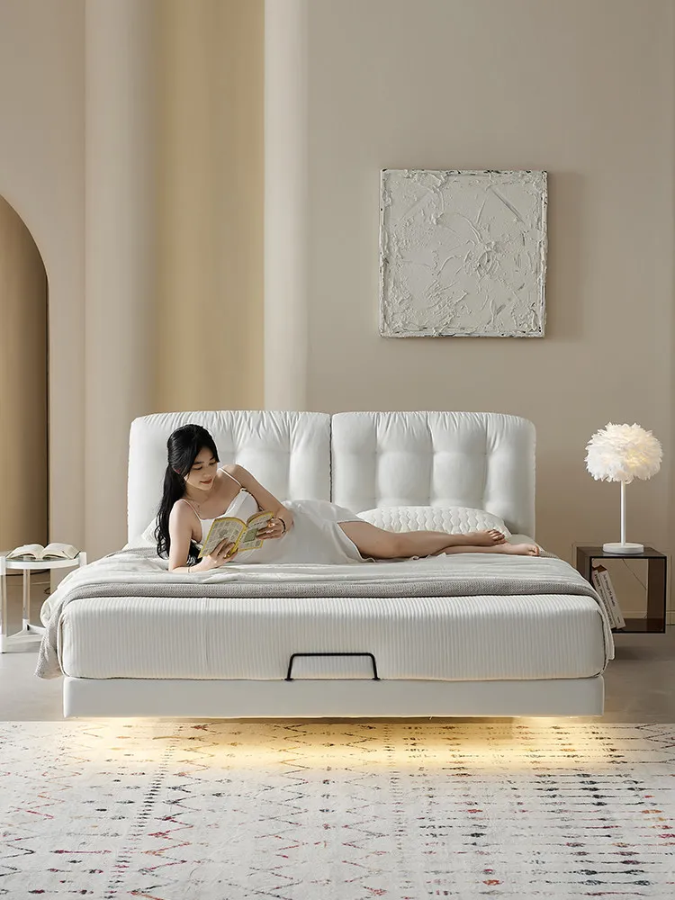 Cloud bed, French cream wabi technology cloth bed