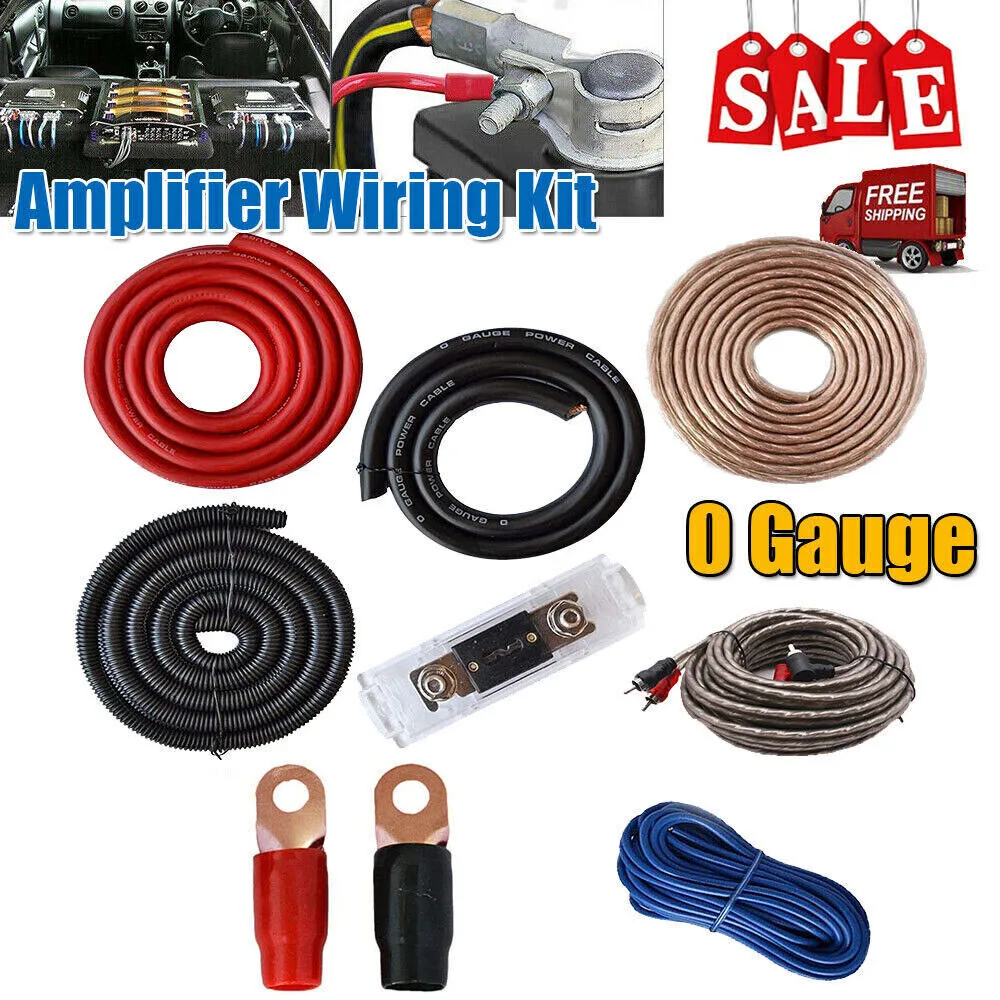 5000W Complete 0 AWG Gauge Cable Amplifier Install Kit  Wiring Amp Car Audio Installation Install Set  Fuse Holder USA