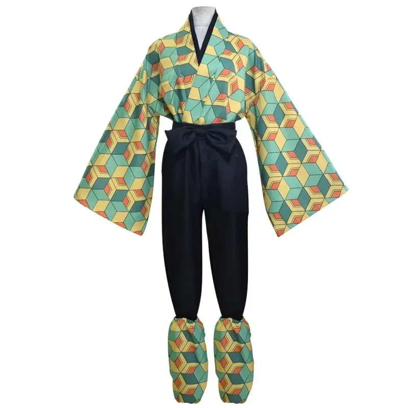 Sabito Cosplay Costume enfants hommes Kimono tenue Halloween fête Costume perruque masque tatouage autocollants ensemble