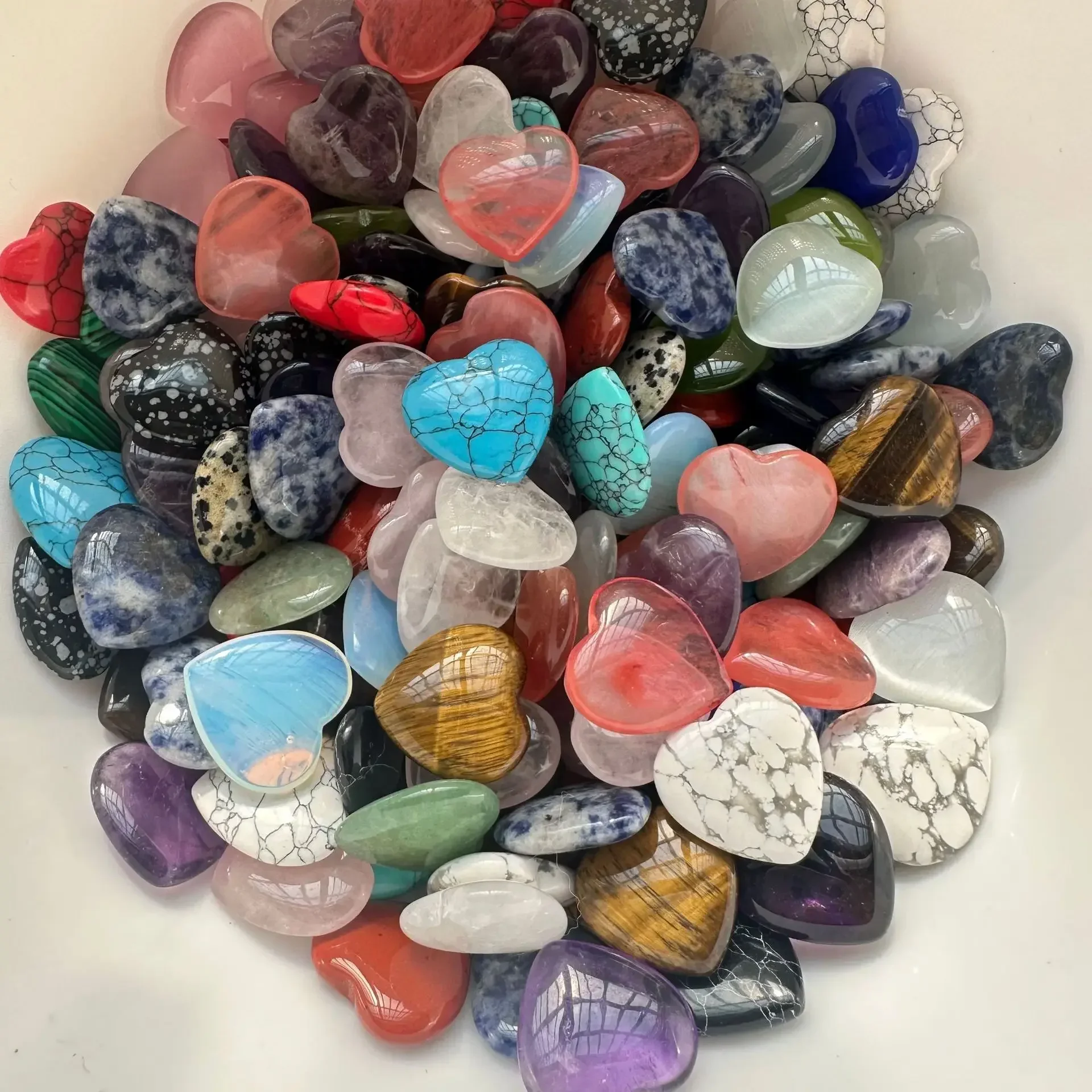 10/20/30PCS Heart Shape LOVE 20MM Natural Crystal Amethyst Agate Irregular Mineral Healing Stone Gravel Specimen Home Decoration - Image 3