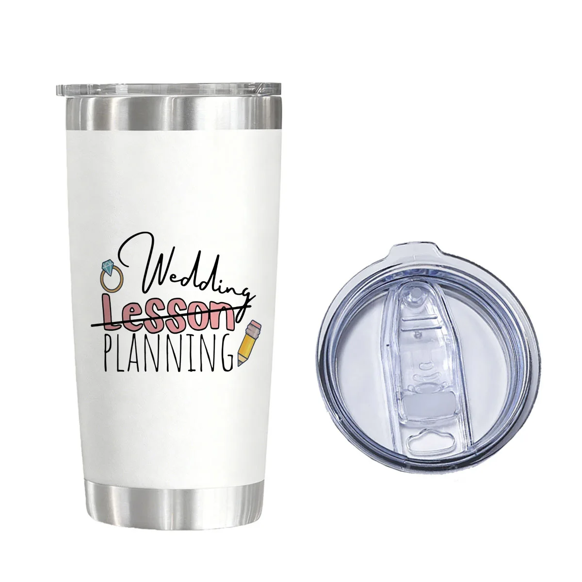 

20 oz Vacuum Flask Tumbler - "Wedding Planning" Funny Teacher Bride Gift Insulated Water Glass for Christmas