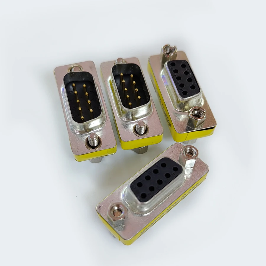 10PCS/Lot RS232 DB9 Female To Male Socket/Jack Adapter Plug Connector MINI Changer