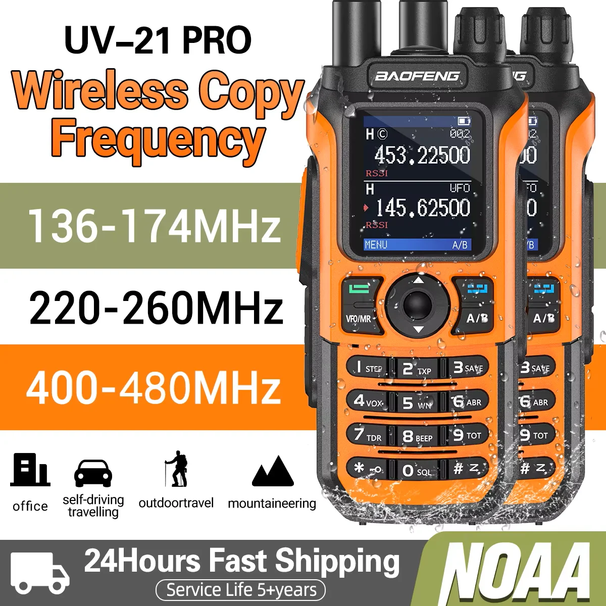 2x-baofeng-uv-21-pro-walkie-talkie-long-range-wireless-copy-frequency-type-c-charger-tri-band-powerful-waterproof-two-way-radio