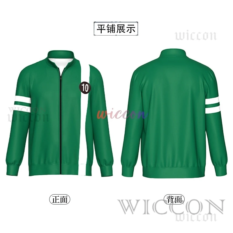 Ben Tennyson 10 Cosplay Coat Adult Kids Unisex Green Jacket Casual Halloween Costume Uniform Overcoat Tops Party