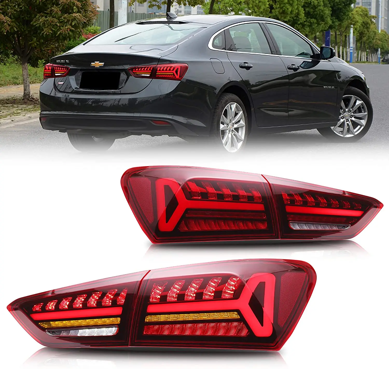 

LED Taillights For Chevrolet Malibu XL 2019 2020 2021 Sequential Indicator Dynamic Animation Rear Lamps Assembly