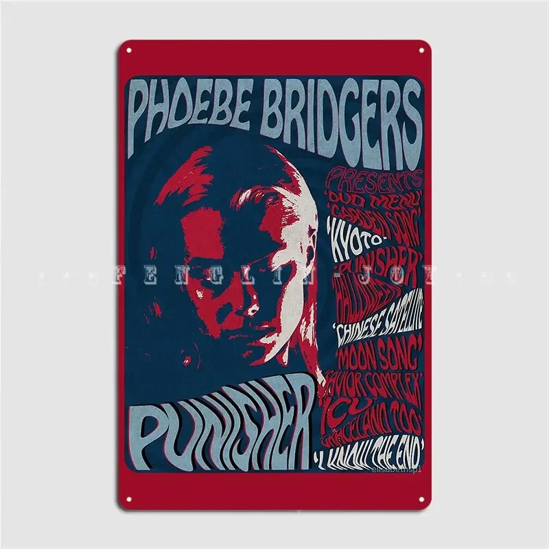 Phoebe Bridgers Psychedelic Punisher Metal Sign Cinema Garage Club Bar Personalized Plates Tin Sign Poster