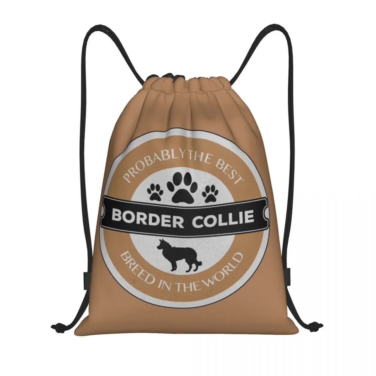 

Custom Border Collie Best Breed Of Dog Drawstring Bag Women Men Lightweight Animal Pet Paw Sports Gym Storage Backpack