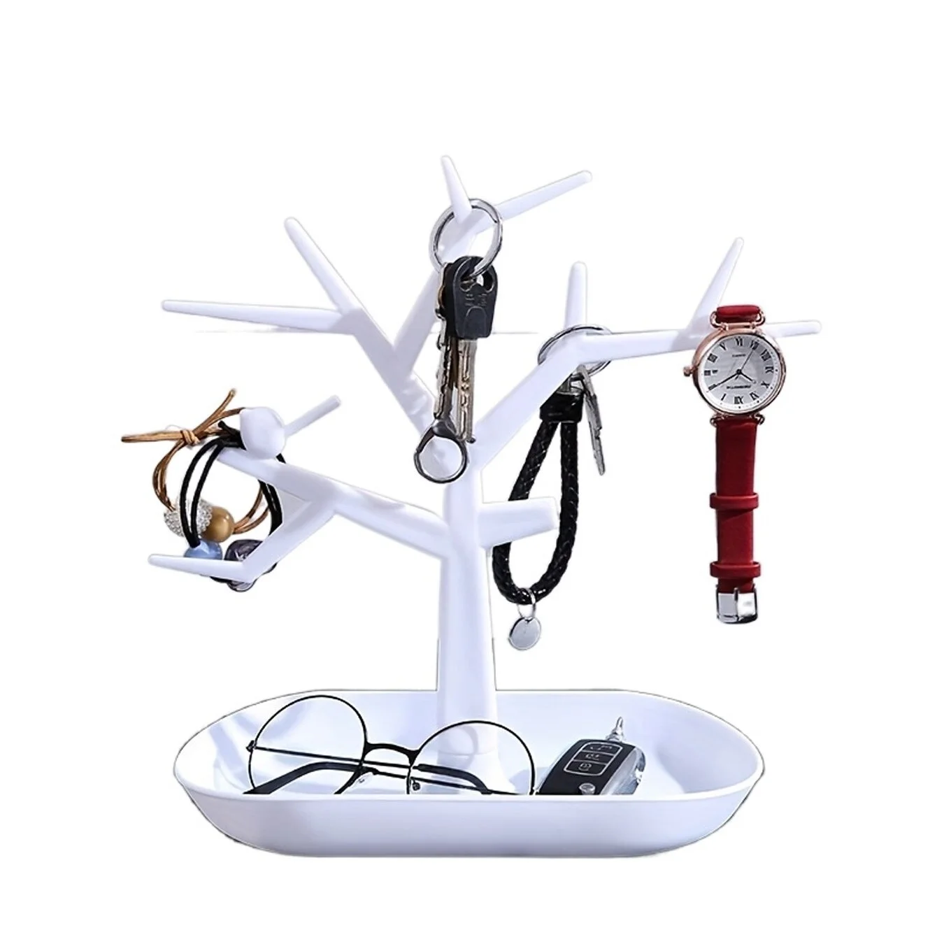 

1PC Jewelry Display Rack Tree Hanger Creative Necklace Holder Jewelry Necklace Bracelet Creative Earrings Ring Storage Rack