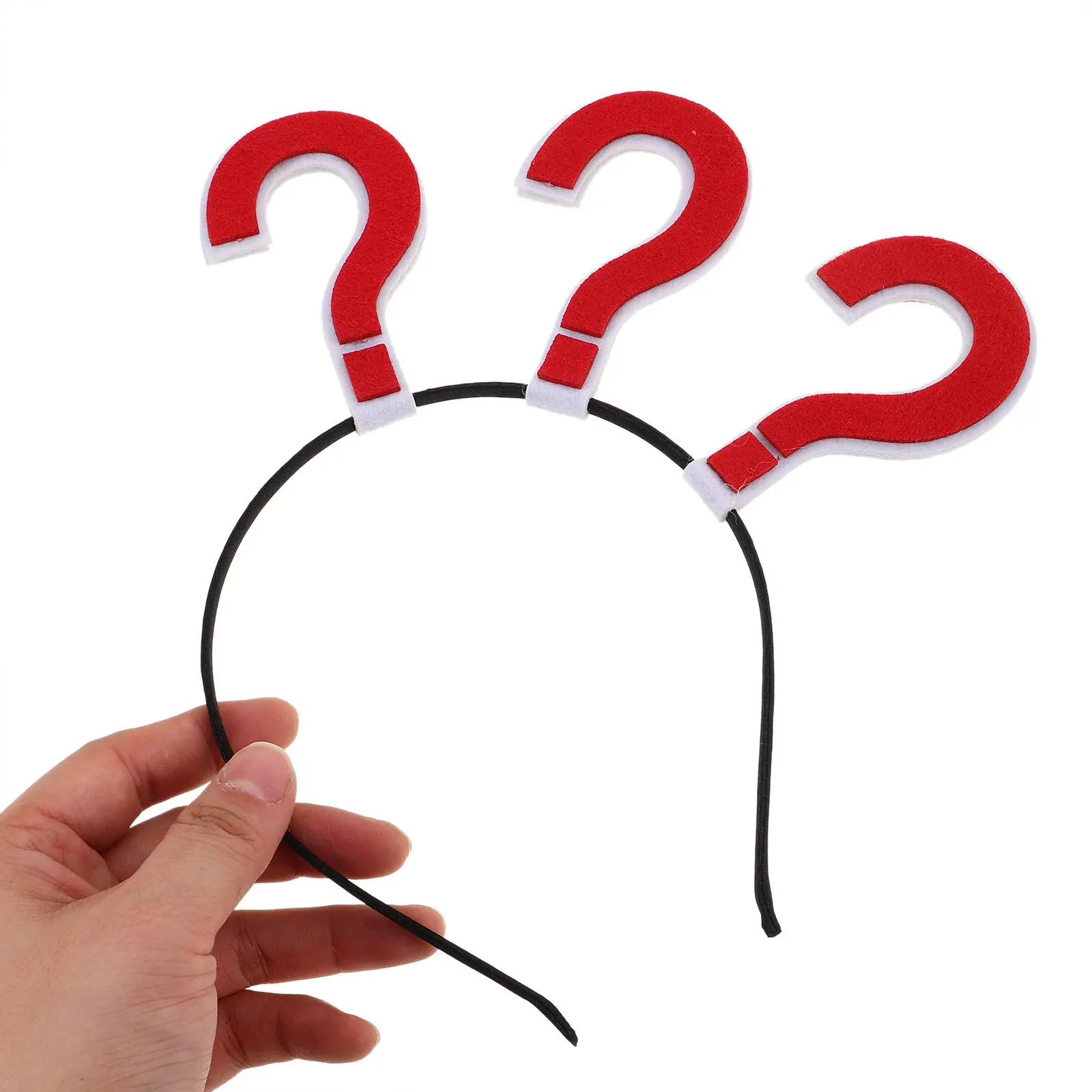 2Pcs Funny Question Mark Hair Band Creative Cloth Headband Red Hair Accessory Festival Headdress Original