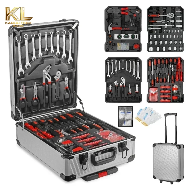 Portable Professional 797 Piece Chrome Vanadium Household Car Repair Manual Toolbox Set Trolley Case
