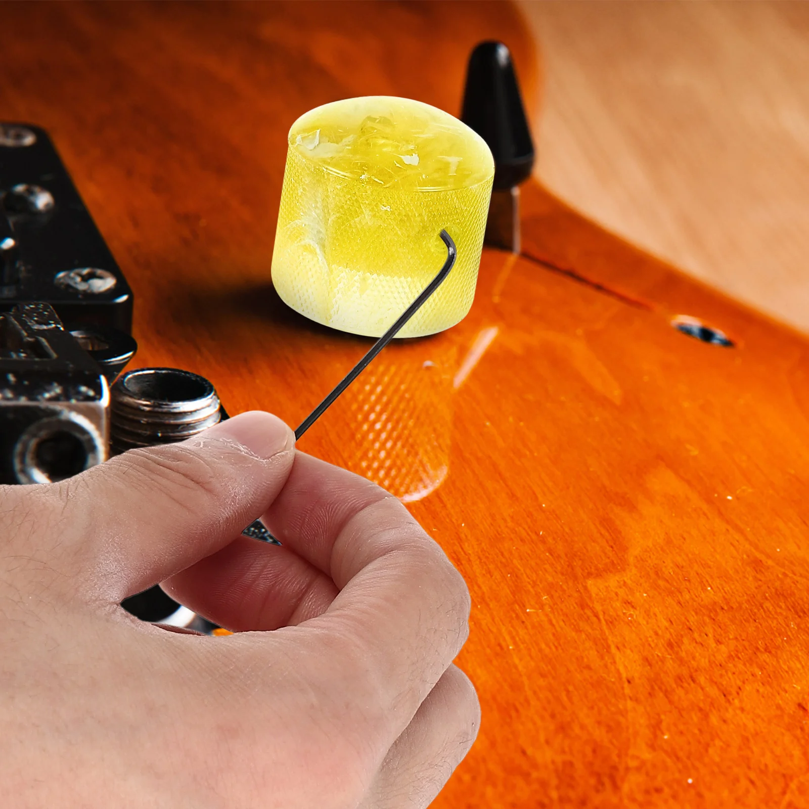 

Wrench Electric Guitar Knob Audio Potentiometer Knobs Instrument Accessories Music Control Yellow for Bass