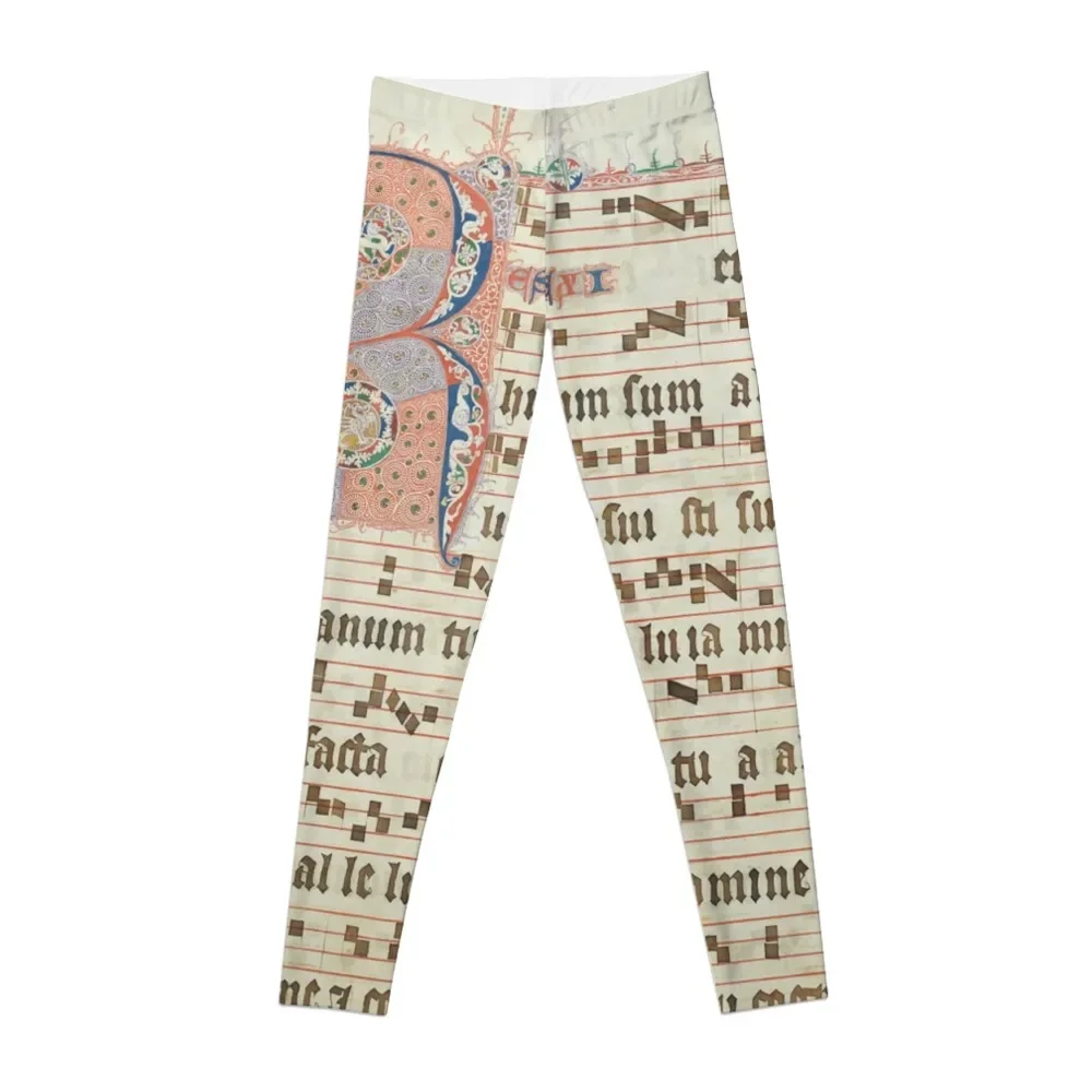 

Initial R from a 14th century illuminated manucript Leggings flared for girls Womens Leggings