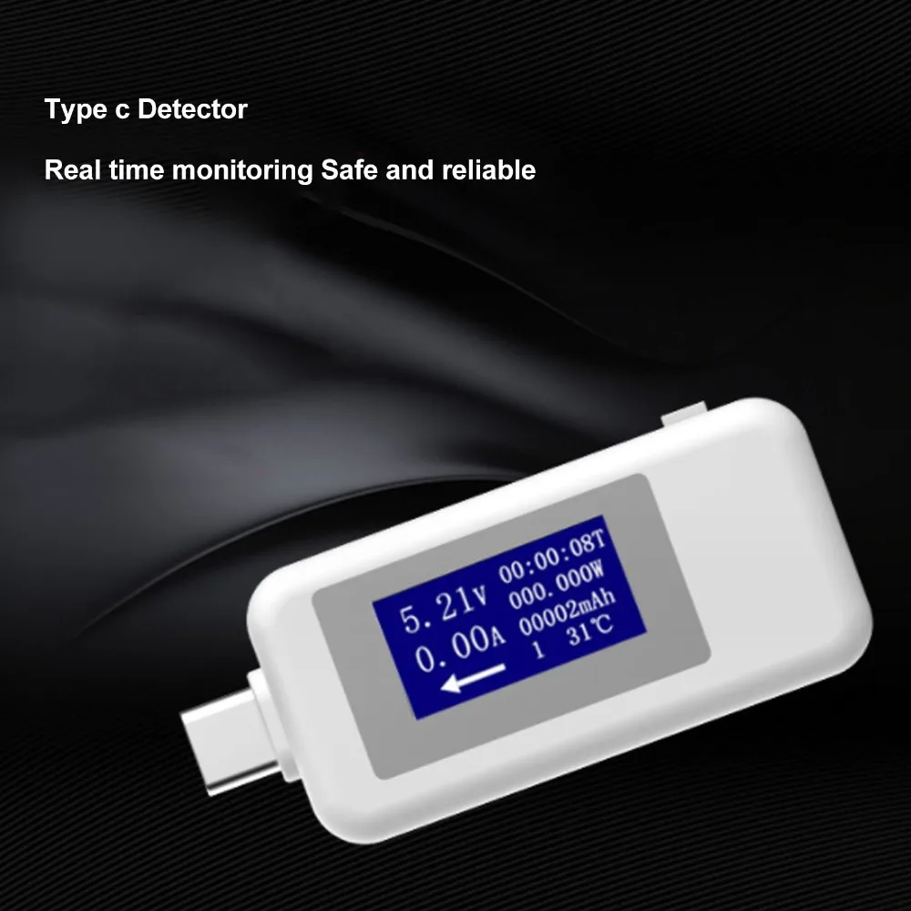 Multifunction Type C Voltage Current Power Meter 0-5.1A 4-30V 0-155W 0 to 99 Hours USB C Power Meter Plug-and-Play
