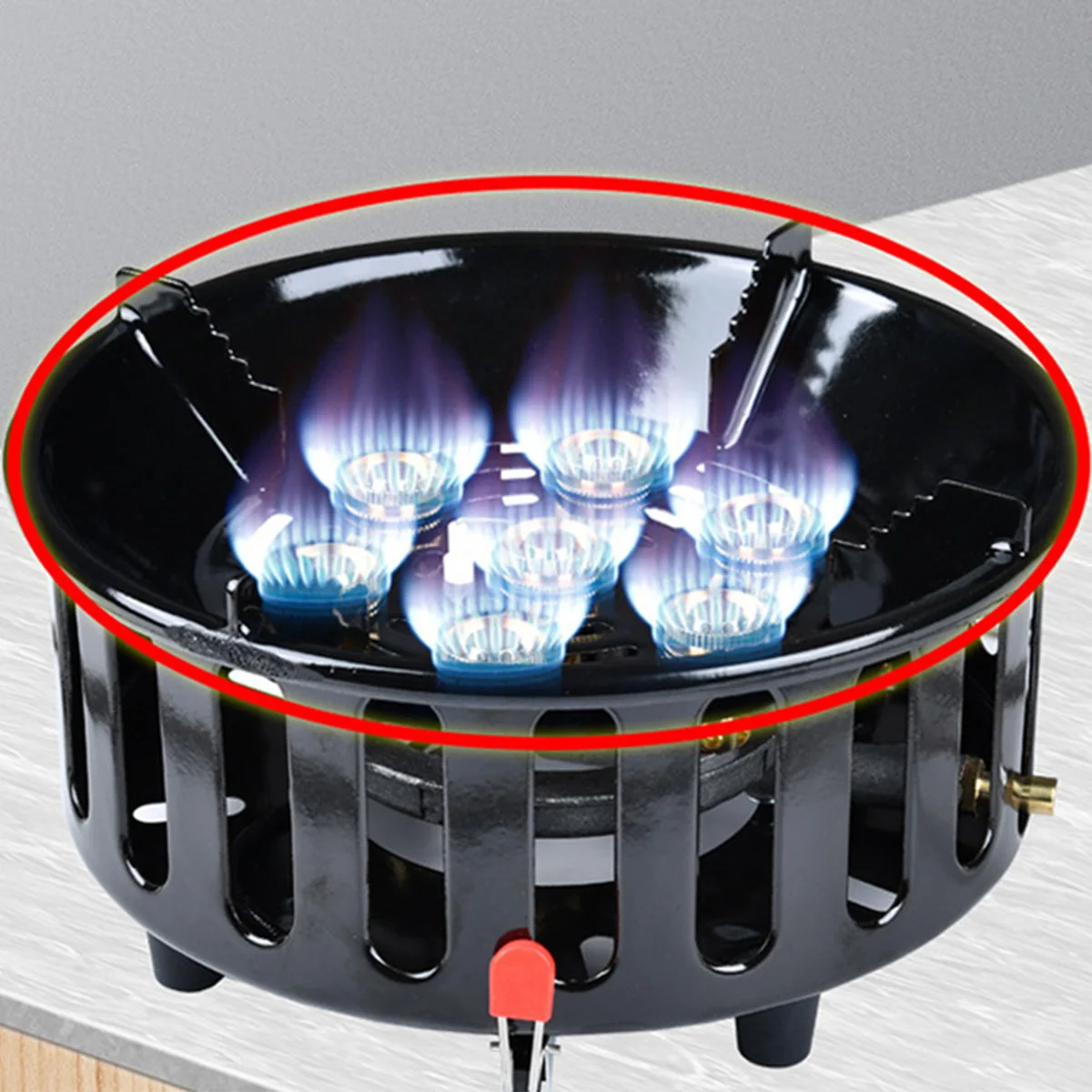 Dotwise 19800W High-Power 7-Core Strong Fire Camping Stove Portable Gas Burner Windproof Electronic Ignition Camping Equipment gallery 4