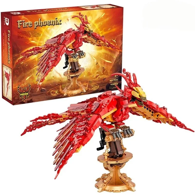 Technical Fire Phoenix Building blocks Kit MOC Assembly Bricks DIY tabletop decorations Model birthday Christmas Gift
