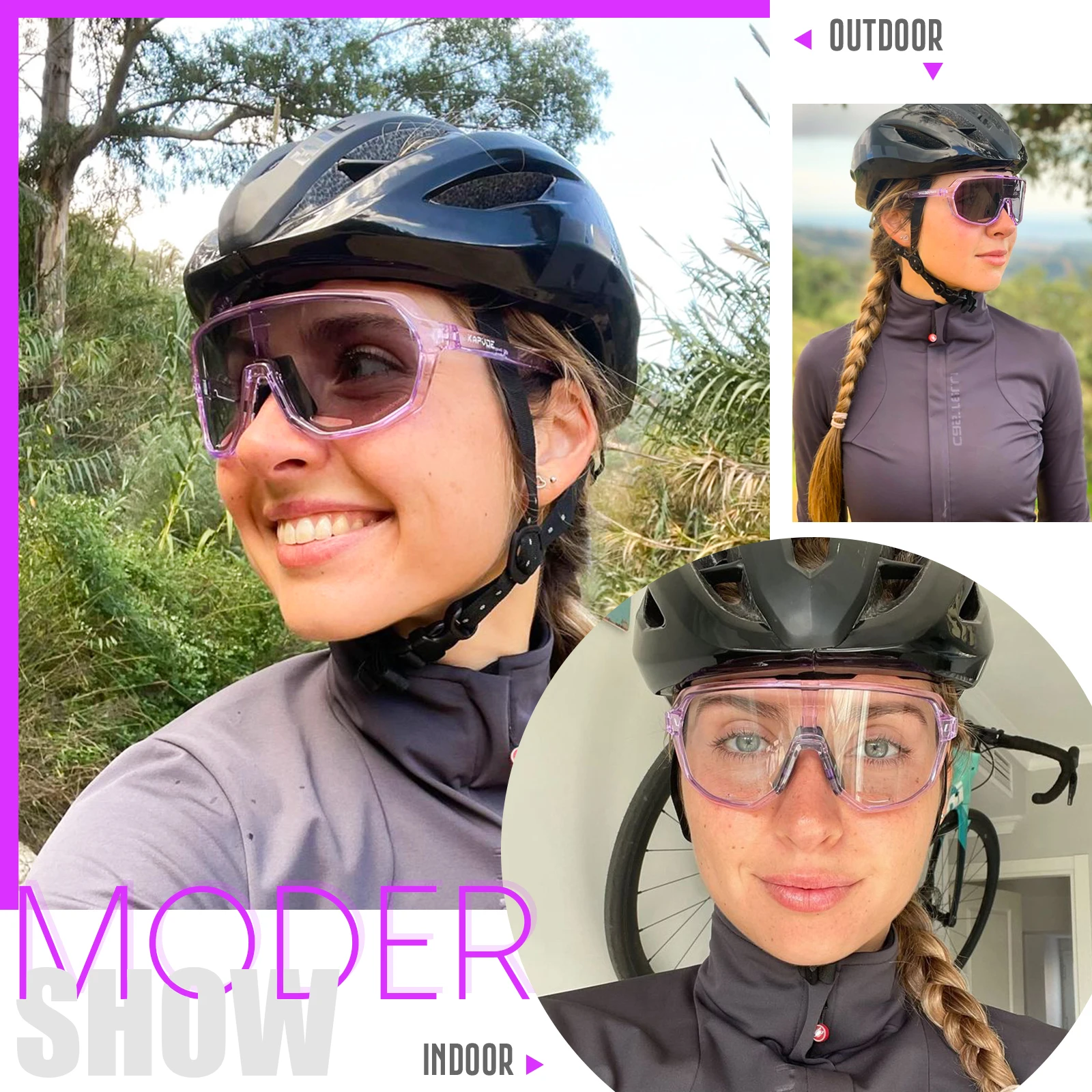 SCVCN Radfahren Gläser UV400 Photochrome Sonnenbrille Männer Sonne Mountainbike Straße Fahrrad Brillen Sport Laufen MTB Zyklus Gogg – Detail 2