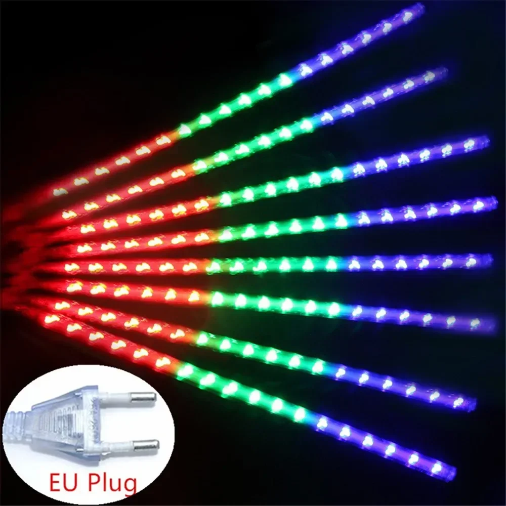 30CM LED Meteor Shower Rain Lights Waterproof Falling Raindrop Fairy String Light for Holiday Party Patio Decor image 6