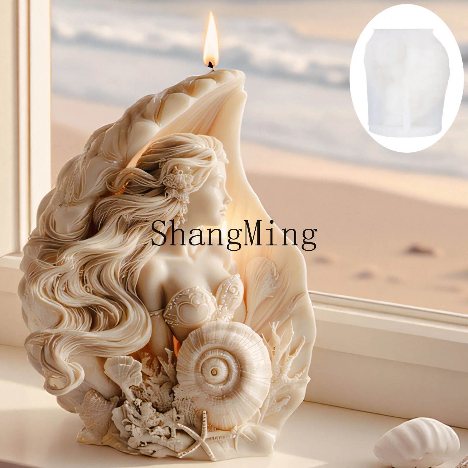 

PYH Ocean Fairy Scented Candle Silicone Mold Portrait Embossed Handmade Incense Man Three-Dimensional Candle Mold