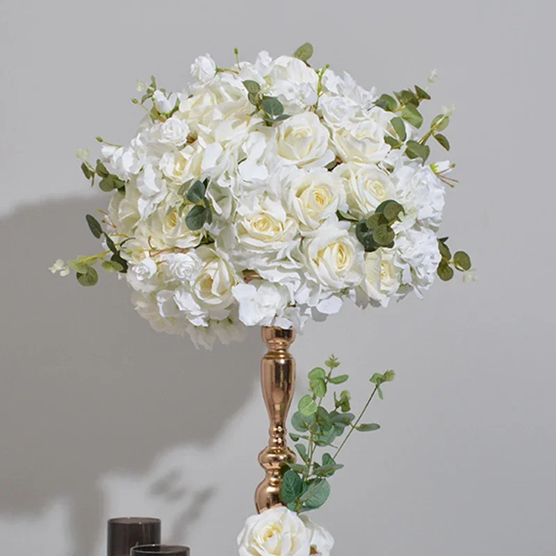 

Customized 60cm Artificial Flower Ball Wedding Decoration Table Centerpieces Flower Ball Table Road Leading Decor Candlestick De