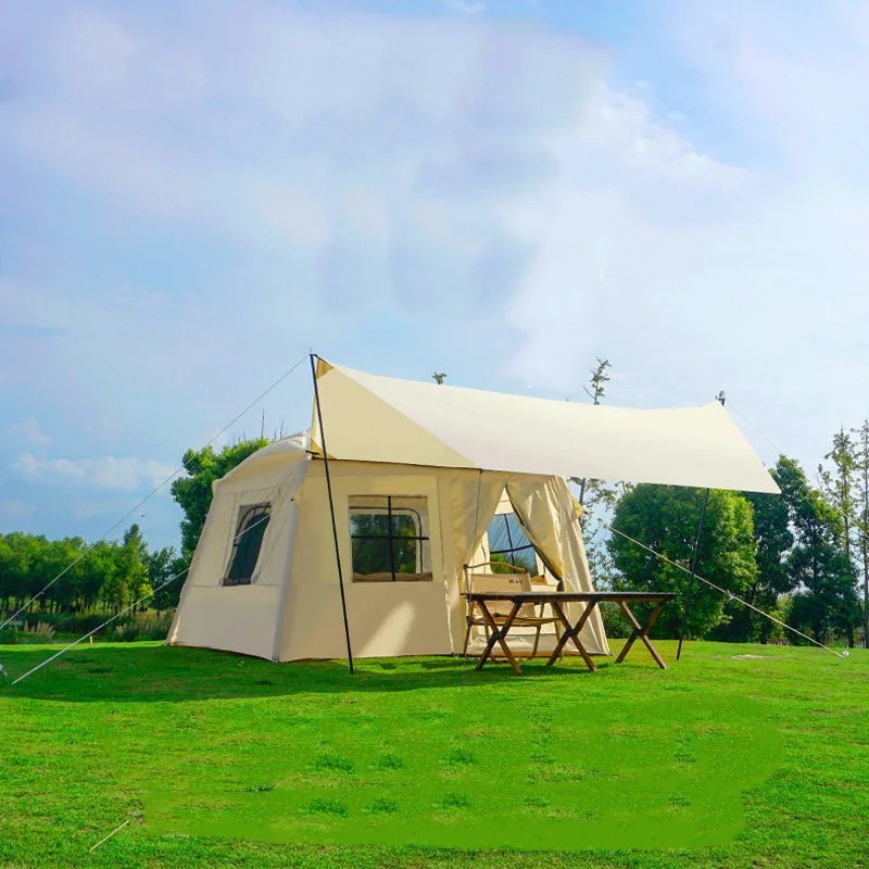 Outdoor Warm Inflatable Tent Dew Windproof Outdoor Portable Picnic Ridge Tent Detachable Canopy Integrated