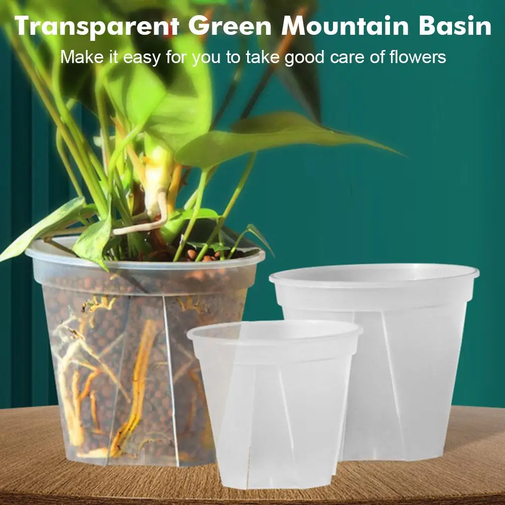 Transparent Plastic Flower Pot Root-Controlled Planting Pot With Stomata Grow Box For Planting Orchids Home Garden Supplies