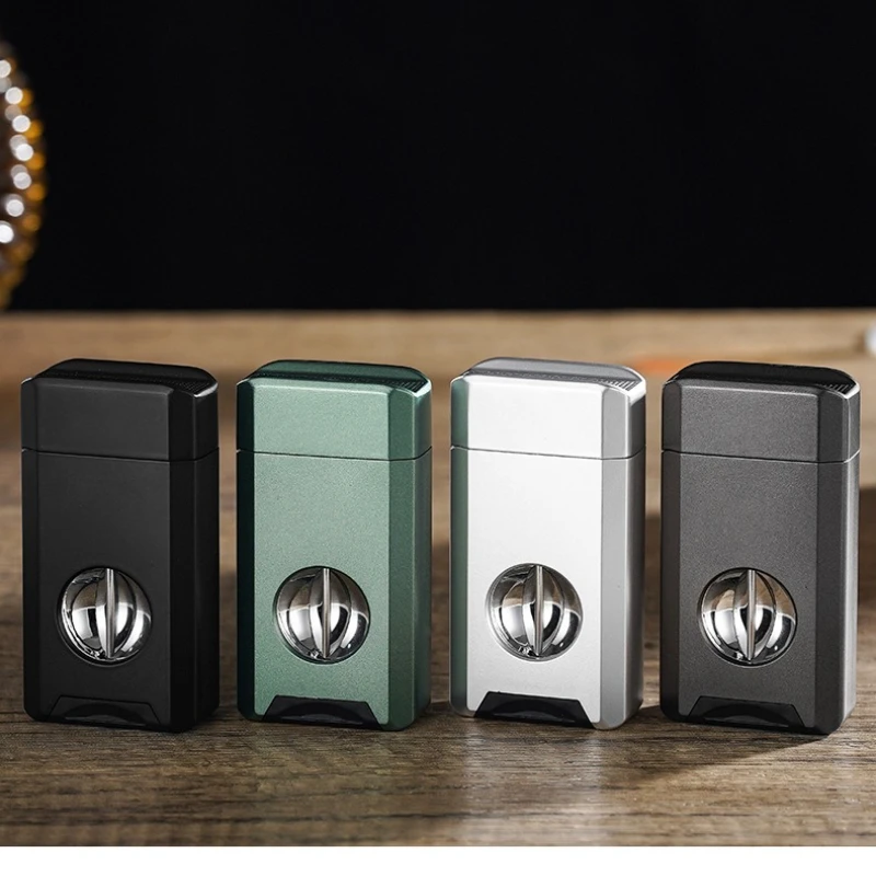 ولاعة سيجار 2026 من النوع V مع ولاعة سجائر مدمجة متعددة الوظائف ومباشرة مع دعم قطع دخان السيجار #5