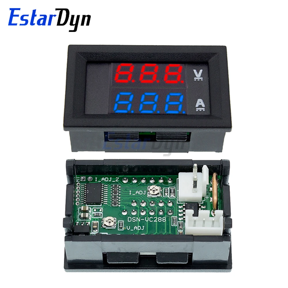 DC 0-100V 10A LED Digital Voltmeter Ammeter Dual Display Voltage Current Meter Red Blue Fine Adjustment for Car Battery Solar - view 6