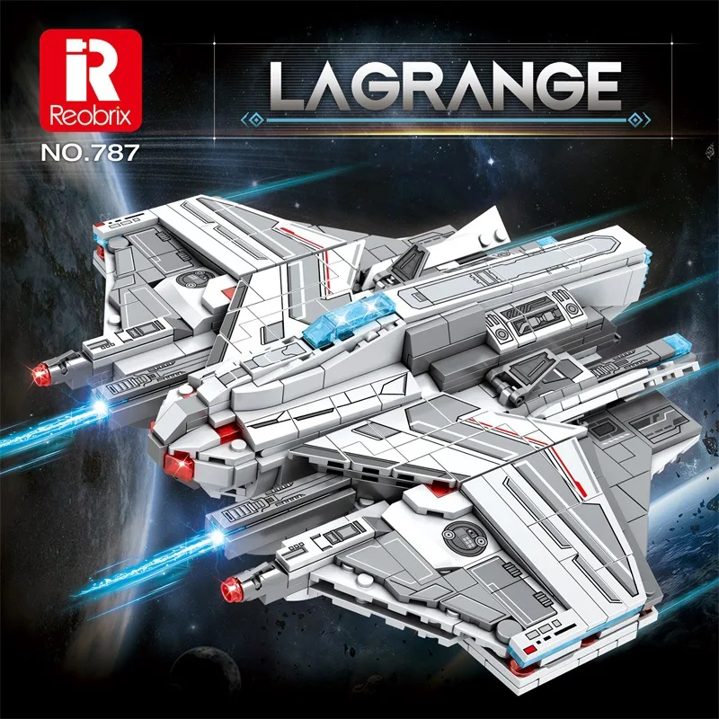 Reobrix 787 Lagrange series MQ-25 Stinger ray building blocks future battleship model puzzle assembling boy toy