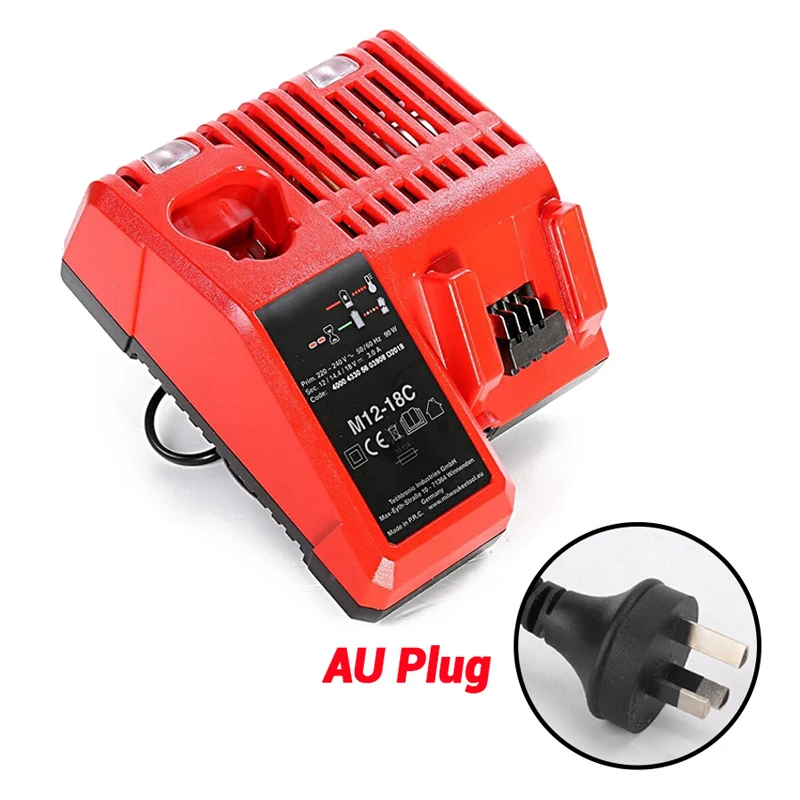 Vervang 3A 12V 14V 18V Snelle Snelle Li-Ion Lader Fit Voor Milwaukee M12-18C Dual Port Multi-Voltage Lithium-Ion Batterij M12 M18