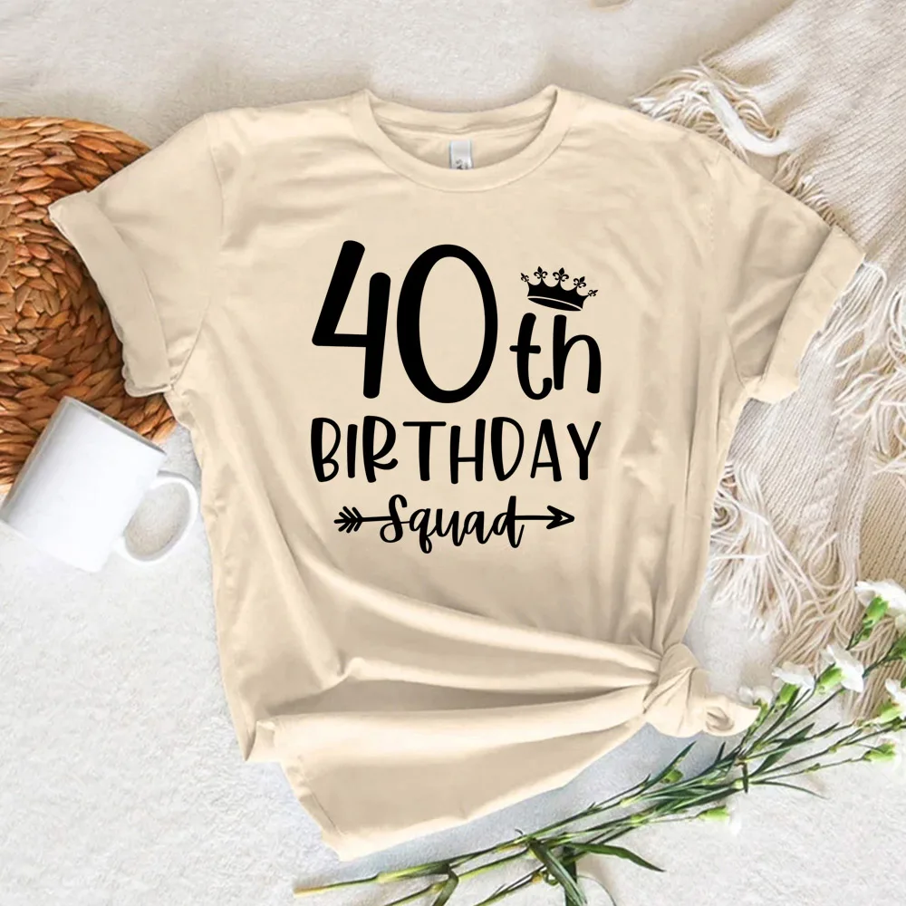 40 Ans 40th سنة عيد ميلاد تي شيرت المرأة مانغا كوميدي الصيف التي شيرت فتاة المتناثرة الملابس